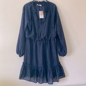 NEW Arula A Beautiful Soul Navy Blue Ruffle Dress